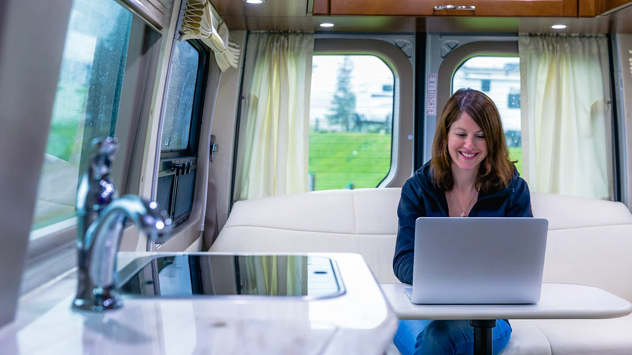 RV in the rain, stay safe